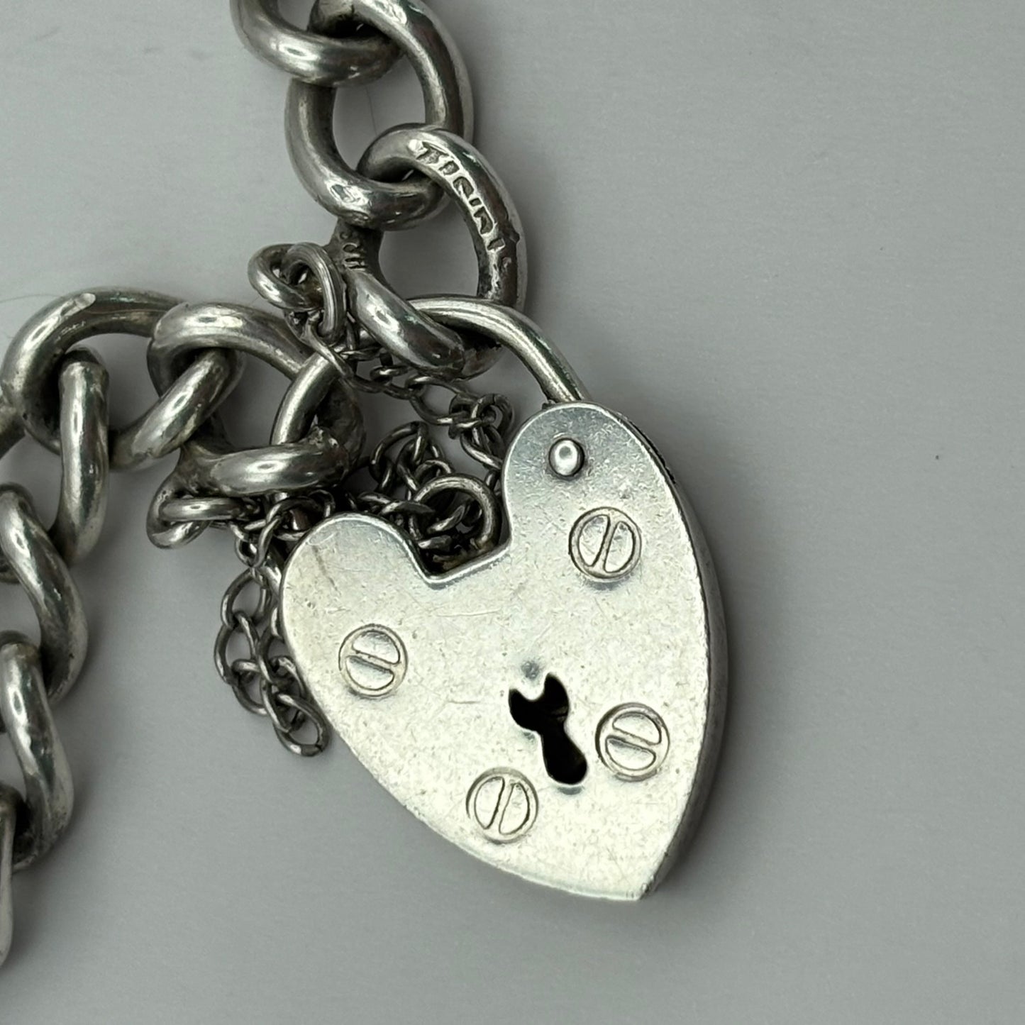 H&S Curb Link Heart Bracelet