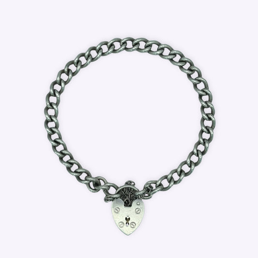H&S Curb Link Heart Bracelet
